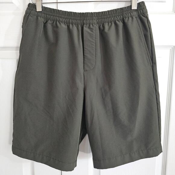 Banana Republic Mens Performance Shorts Olive Green Casual Summer Medium Relaxed - Picture 1 of 5